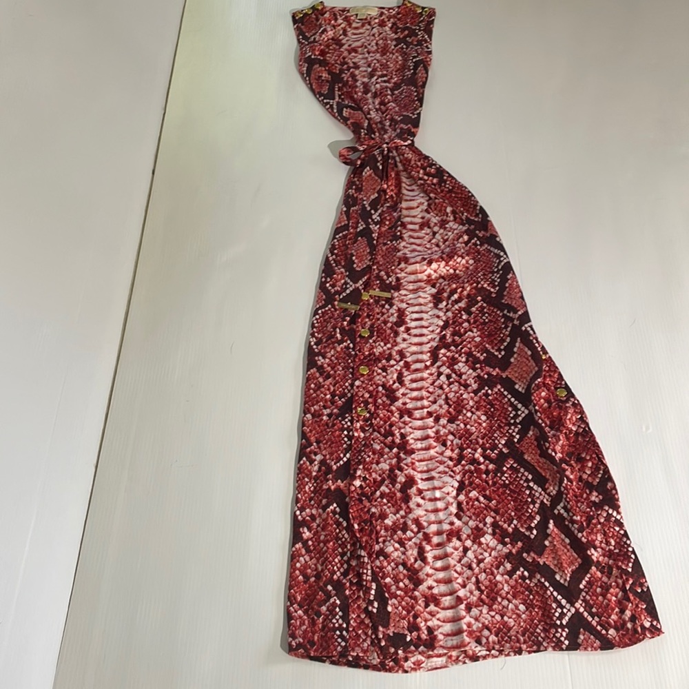 Michael Kors Red Snake Skin Maxi Dress